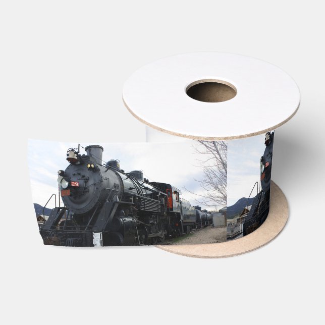 Vintager Eisenbahn-Dampfzug Satinband (Spule)