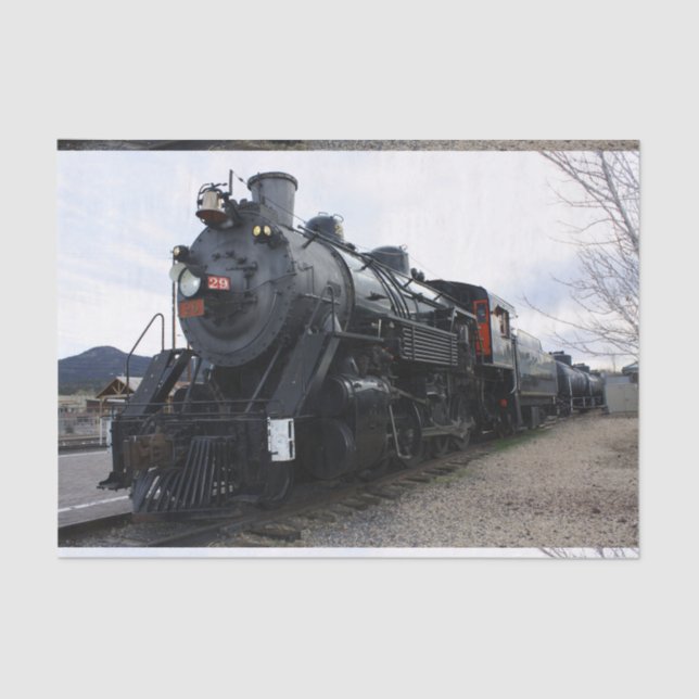 Vintager Eisenbahn-Dampfzug Seidenpapier (Vorderseite)