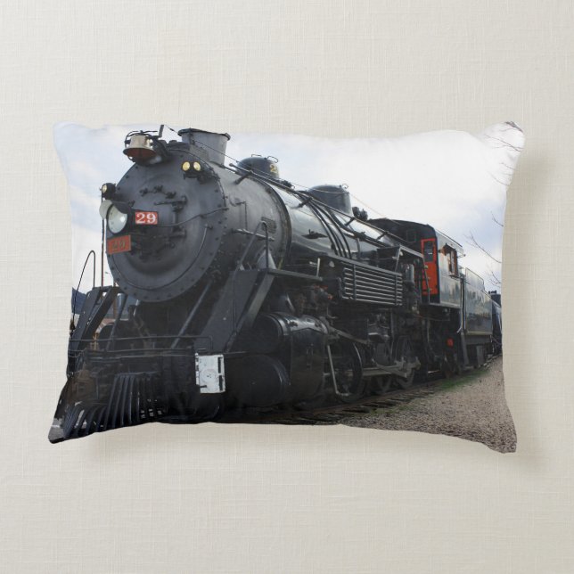 Vintager Eisenbahn-Dampfzug Zierkissen (Rückseite)