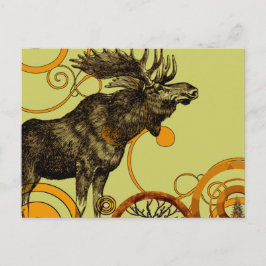 Vintager Elch Postkarte