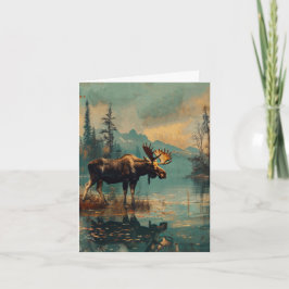 Vintager Elchsee Herbstblatt Vert Leere