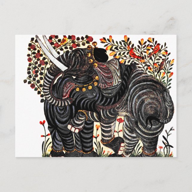 Vintager Elefant Postkarte (Vorderseite)