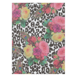 Vintager eleganter Blumen Cheetah Tischdecke