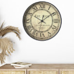 Vintager eleganter Familienname Roman Numeral Rust Uhr<br><div class="desc">Ein wunderschönes, einzigartiges und einzigartiges personalisiertes Shabby Chic-Design mit einem Vintagen antiken Hintergrund mit Ihrem Familiennamen und Jahr in schwarzer Typografie etabliert. Personalisieren Sie diese Uhr, indem Sie Ihre persönlichen Daten hinzufügen. Macht eine großartige Hochzeit, ein Jubiläum oder ein Geschenk für die Hauswärmung. Klicken Sie auf "Personalisieren Sie diese Vorlage",...</div>