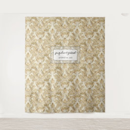 Vintager, eleganter Golddamastenblick - Hintergrun Wandteppich