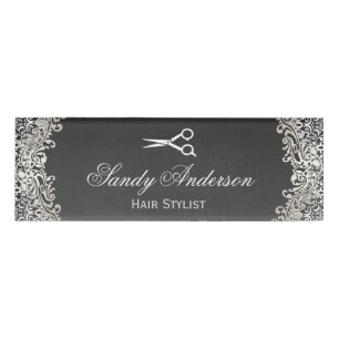 Vintager eleganter silberner namenschild