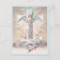 Vintager Engel und Osterkreuz