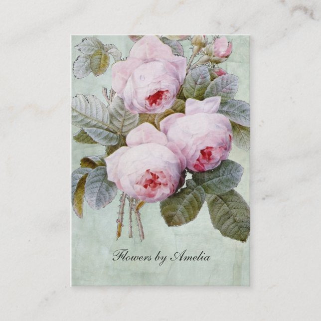 Vintager englischer Rosen-Garten botanisches Visitenkarte (Vorderseite)