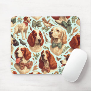 Vintager englischer Setter nahtlos Mousepad