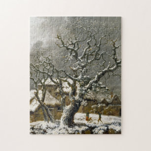 Vintager englischer Winter Landschaftsdruck