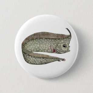 Vintager, entkörnter Orangenfisch, Meeresaquatisch Button
