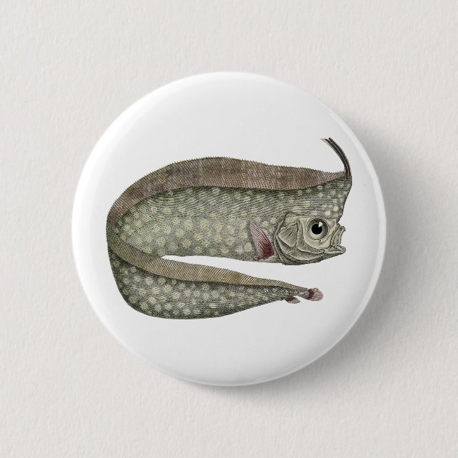 Vintager, entkörnter Orangenfisch, Meeresaquatisch Button (Vorderseite)