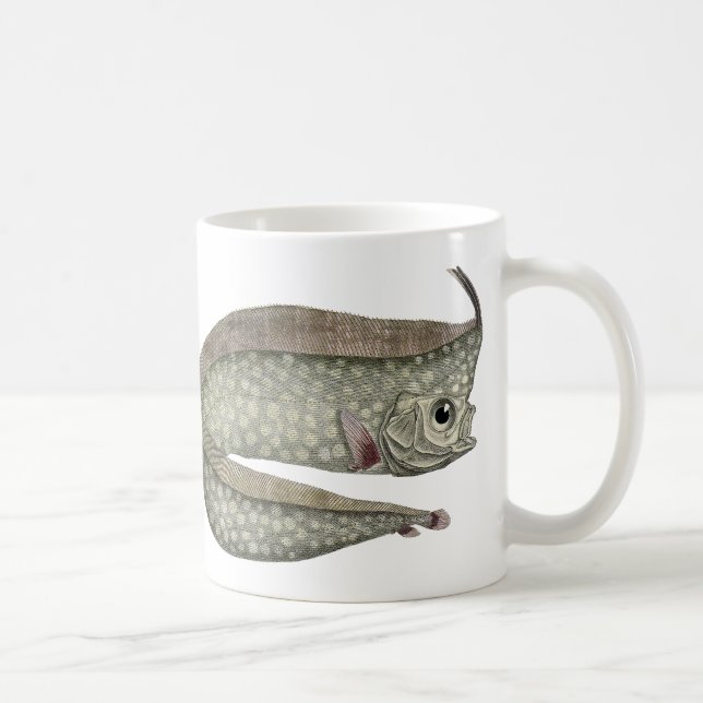 Vintager, entkörnter Orangenfisch, Meeresaquatisch Kaffeetasse (Rechts)