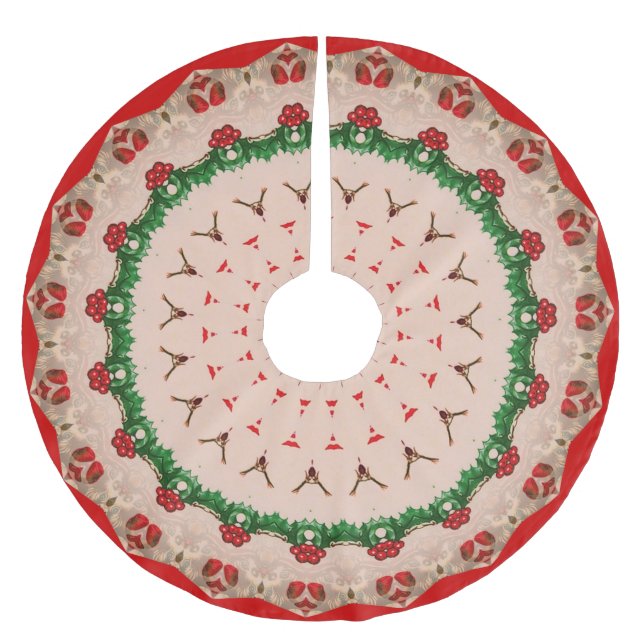 Vintager Entwurf Polyester Weihnachtsbaumdecke (Vorderseite)