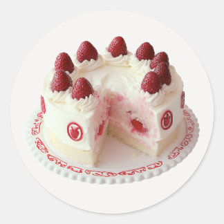 Vintager Erdbeerkuchen Runder Aufkleber