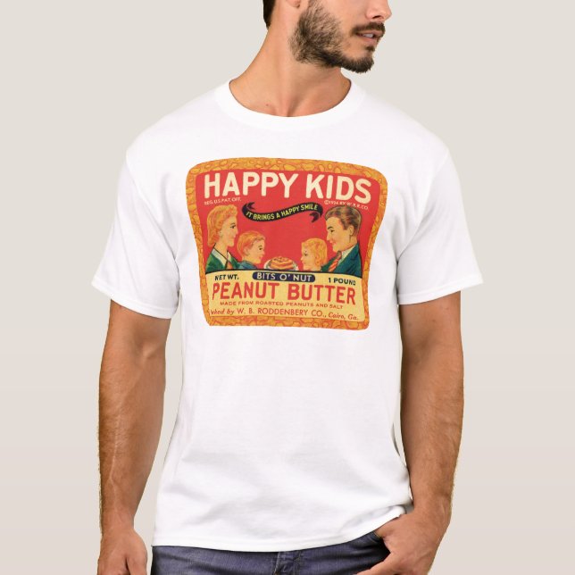 Vintager Erdnussbutter-Nahrungsmittel-Aufkleber T-Shirt (Vorderseite)