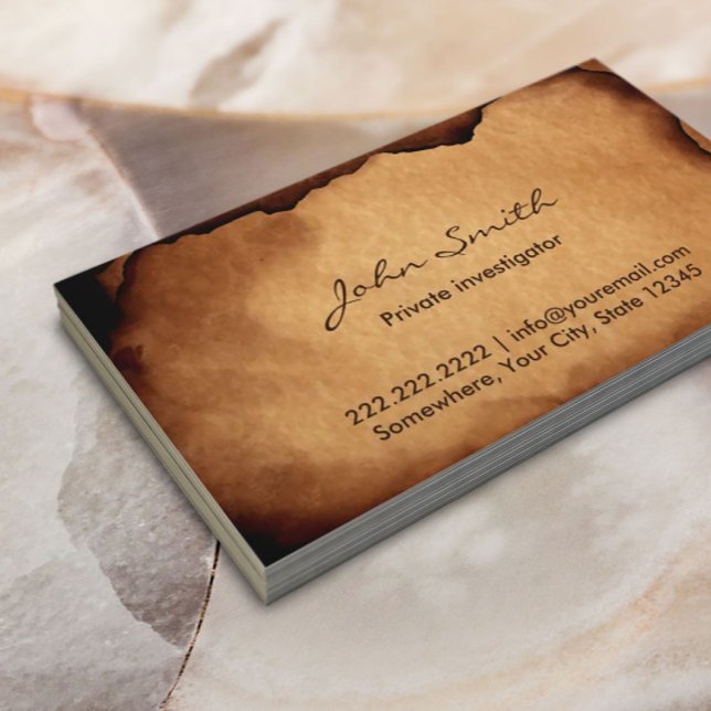 Vintager Ermittler aus Altpapier Visitenkarte (Von Creator hochgeladen)