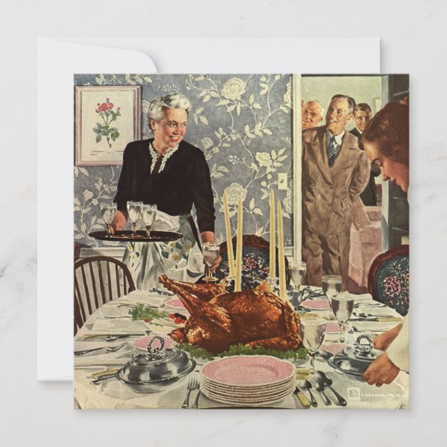 Vintager Erntedank, Einladung zum Familienessen (Vorderseite)