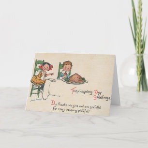 Vintager Erntedank Feiertagskarte