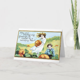 Vintager Erntedank Feiertagskarte