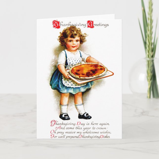 Vintager Erntedank Feiertagskarte (Vorderseite)