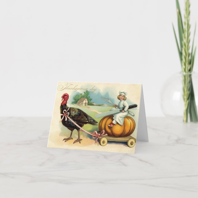 Vintager Erntedank Feiertagskarte (Vorderseite)