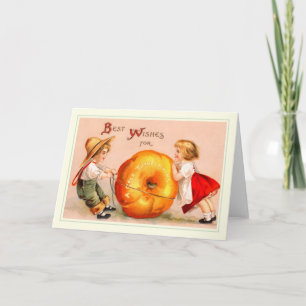 Vintager Erntedank Feiertagskarte