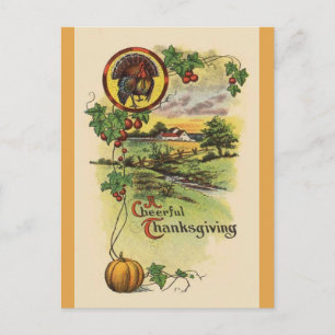 Vintager Erntedank Feiertagspostkarte