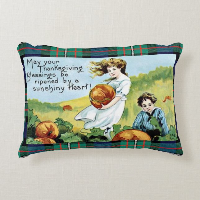 Vintager Erntedank Ferguson Clan Tartan Kissen (Vorderseite)