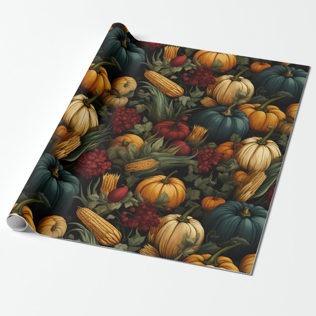 Vintager Erntedank Geschenkpapier (Ungerollt)