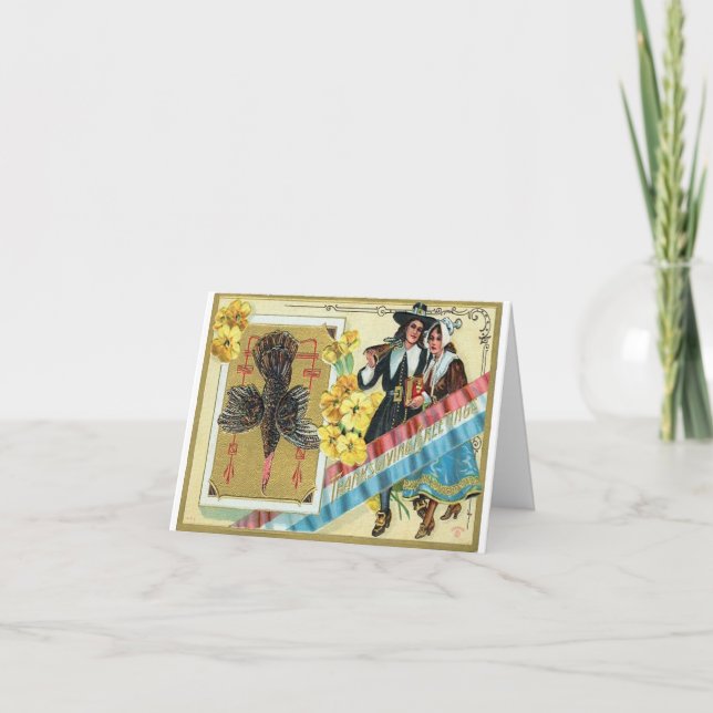 Vintager Erntedank Gruß Karte (Vorderseite)