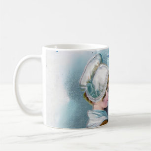 Vintager Erntedank Gruß mit Pilgrim Girl Ba Kaffeetasse