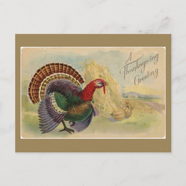 Vintager Erntedank Grüße Türkei Postkarte (Vorderseite)