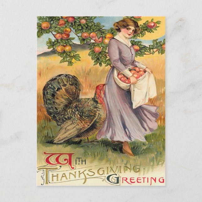 Vintager Erntedank Grußkarten Postkarte (Vorderseite)