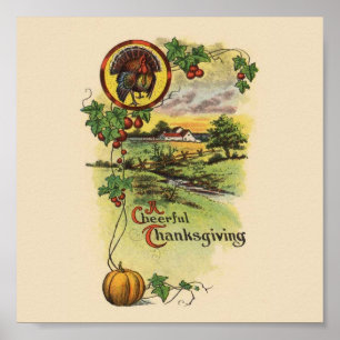 Vintager Erntedank Poster