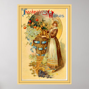 Vintager Erntedank Poster