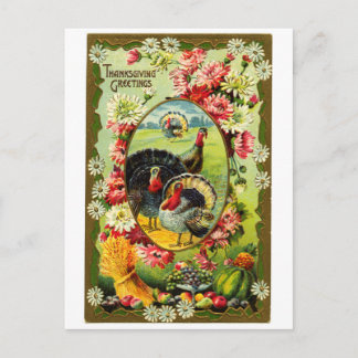 Vintager Erntedank Postkarte