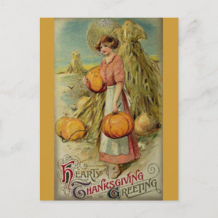 Vintager Erntedank Postkarte