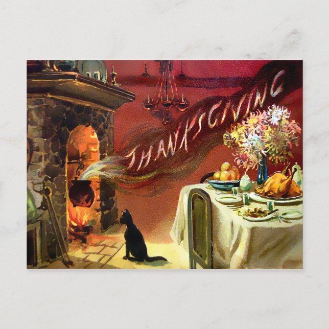 Vintager Erntedank Postkarte (Vorderseite)