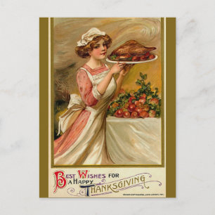 Vintager Erntedank Postkarte