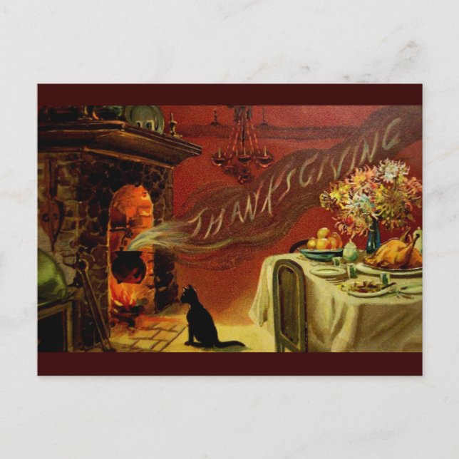 Vintager Erntedank Postkarte (Vorderseite)