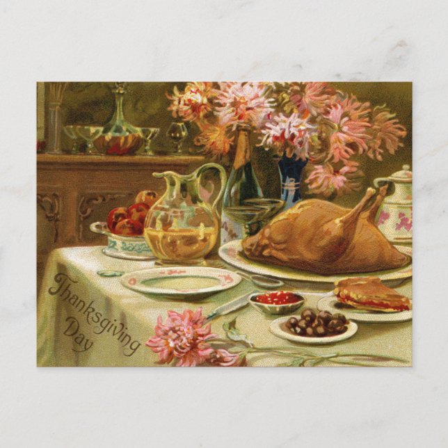 Vintager Erntedank Postkarte (Vorderseite)