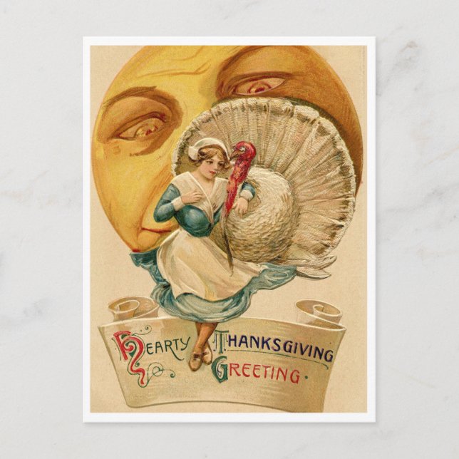 Vintager Erntedank Postkarte (Vorderseite)