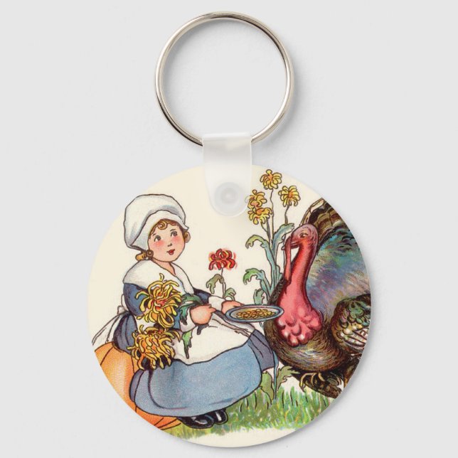Vintager Erntedank Schlüsselanhänger (Vorderseite)