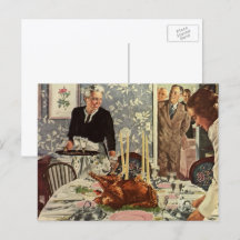 Vintager Erntedank Türkei Abendessen mit der Famil
