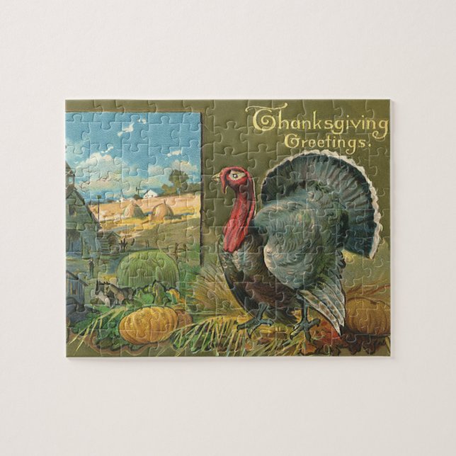 Vintager Erntedank, Türkei auf dem Bauernhof (Horizontal)