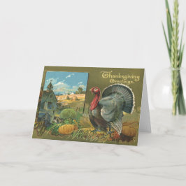 Vintager Erntedank, Türkei auf dem Bauernhof Feiertagskarte