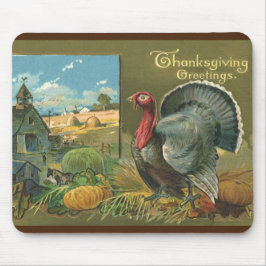 Vintager Erntedank, Türkei auf dem Bauernhof Mousepad