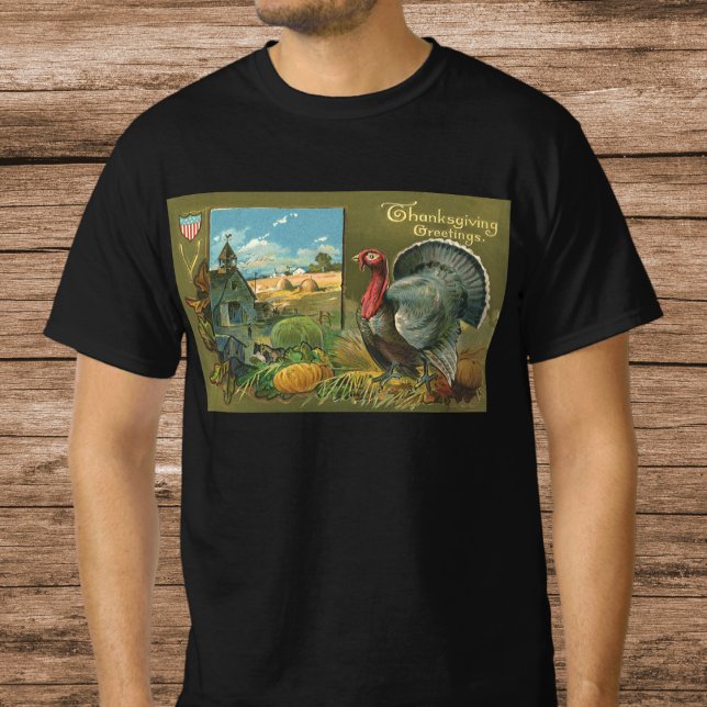 Vintager Erntedank, Türkei auf dem Bauernhof T-Shirt (Von Creator hochgeladen)