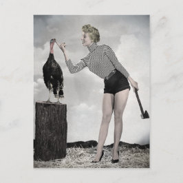 Vintager Erntedank Türkei Girl Postkarte